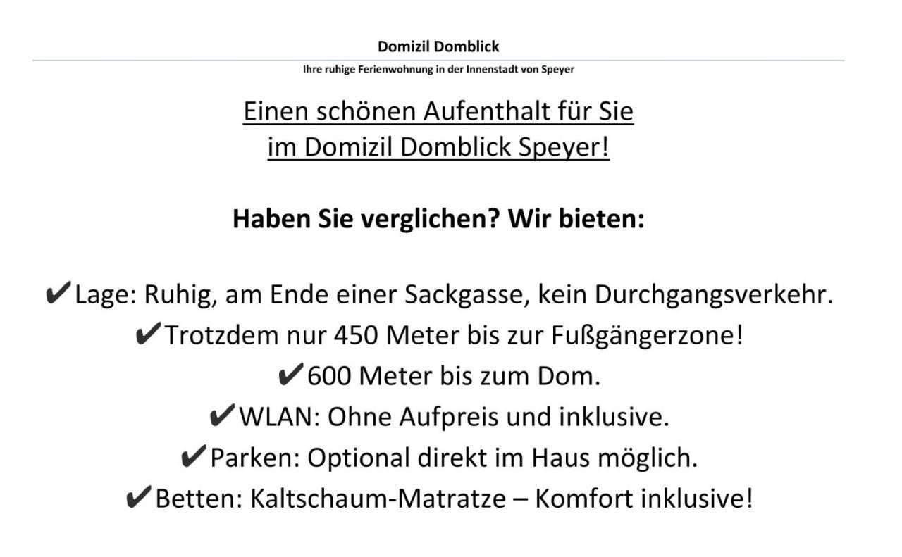 Domizil Domblick Speyer City, Garage, 50M2 Extérieur photo